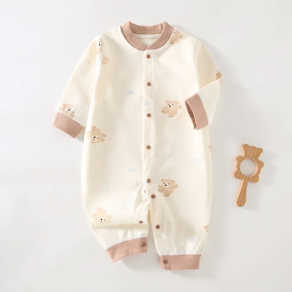Autumn Baby Clothes Bodysuit Romper for Boys & Girls, 100% Cotton Long Sleeve Loungewear Outfit for Newborns 0-24 Months, Solid Color Soft & Cozy Sleepwear showcase 13