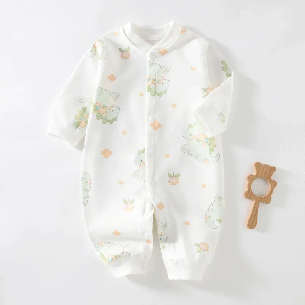 Autumn Baby Clothes Bodysuit Romper for Boys & Girls, 100% Cotton Long Sleeve Loungewear Outfit for Newborns 0-24 Months, Solid Color Soft & Cozy Sleepwear showcase 12