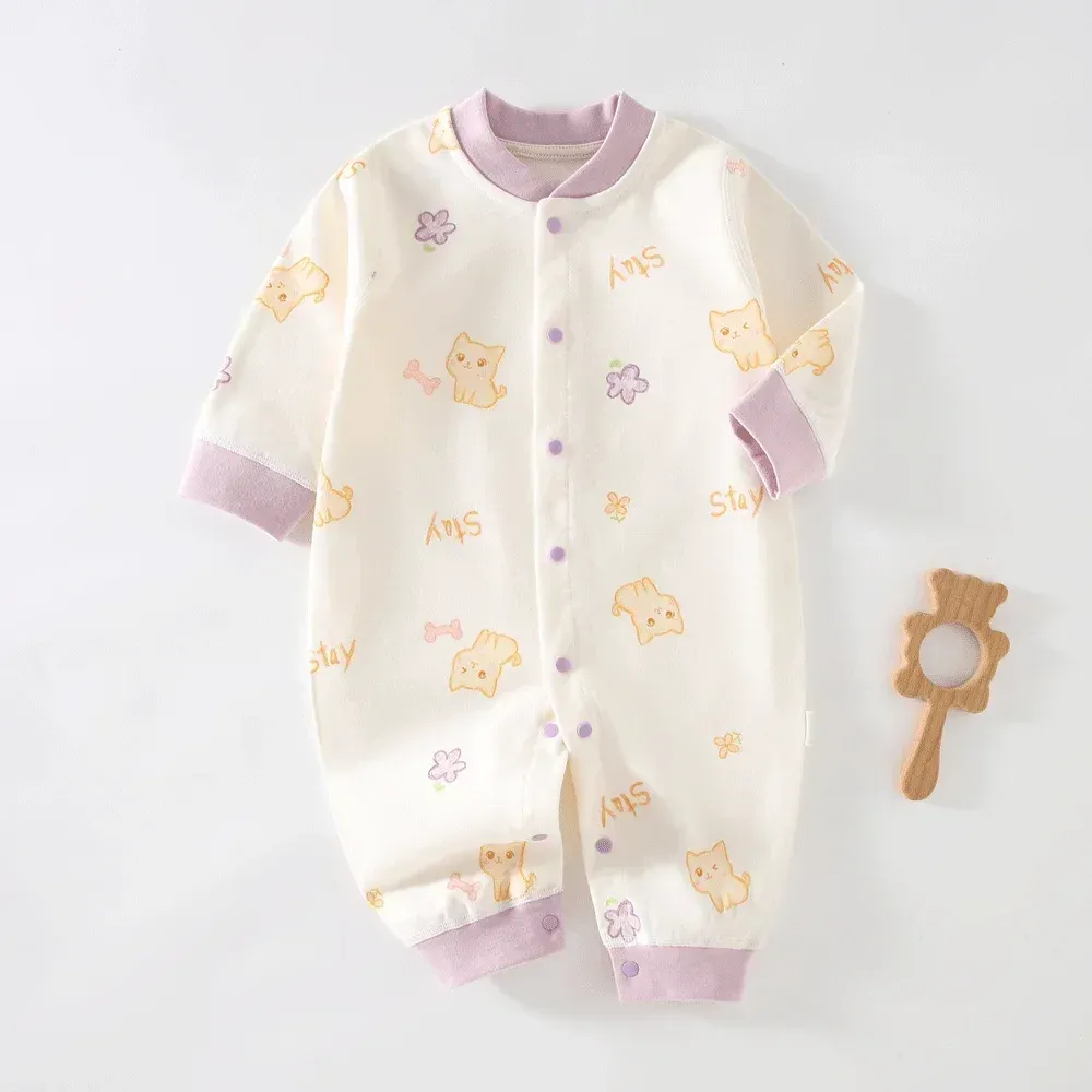 Autumn Baby Clothes Bodysuit Romper for Boys & Girls, 100% Cotton Long Sleeve Loungewear Outfit for Newborns 0-24 Months, Solid Color Soft & Cozy Sleepwear showcase 10
