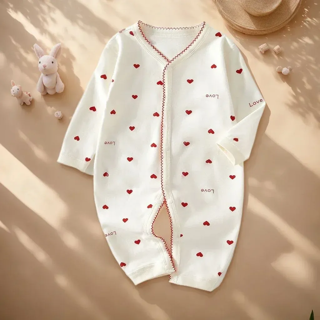 Autumn Baby Clothes Bodysuit Romper for Boys & Girls, 100% Cotton Long Sleeve Loungewear Outfit for Newborns 0-24 Months, Solid Color Soft & Cozy Sleepwear thumbnail 5