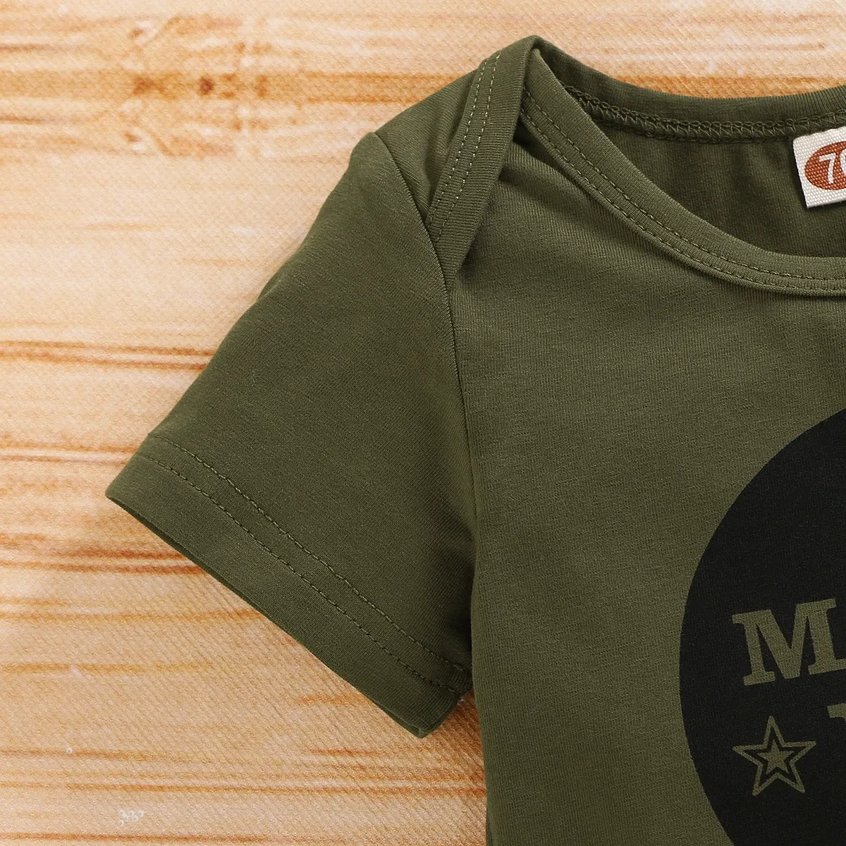 Newborn Baby Boy Summer Outfit Set: Letter Print Short Sleeve Romper, Camouflage Pants & Hat - 3 Piece Toddler Clothes for 0-18 Months showcase 5