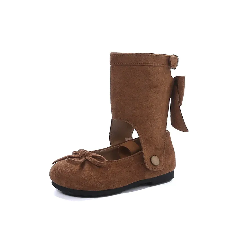Fashionable Spring Autumn Children's Leather Boots for Girls, Two-in-One Toddler Flat Shoes, Trendy Retro Style Kids Boots, Hot Sale New Arrival showcase 23