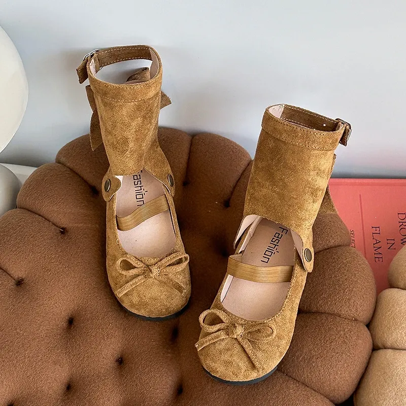 Fashionable Spring Autumn Children's Leather Boots for Girls, Two-in-One Toddler Flat Shoes, Trendy Retro Style Kids Boots, Hot Sale New Arrival showcase 12