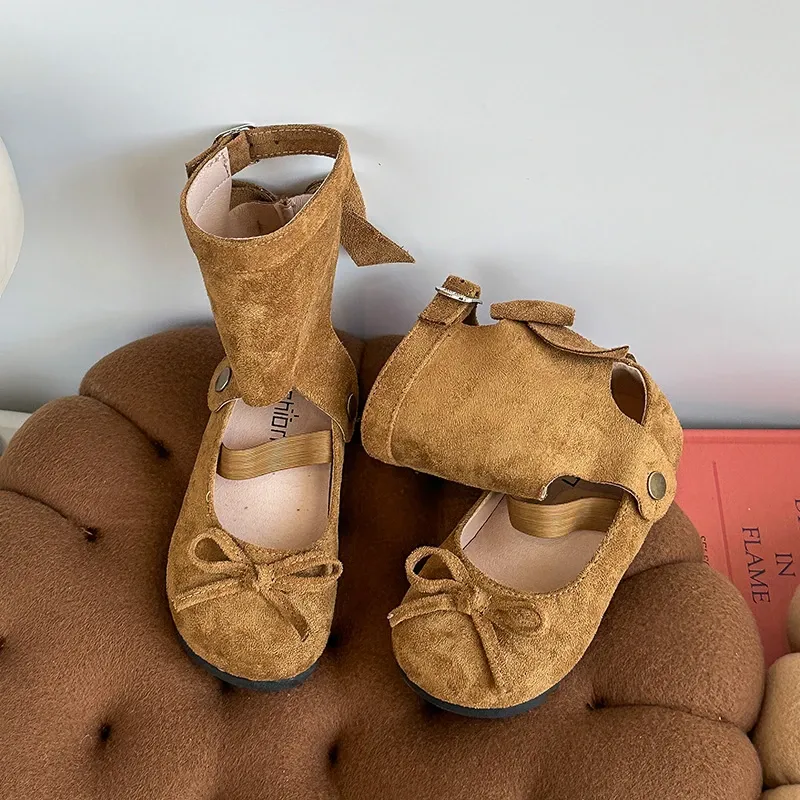 Fashionable Spring Autumn Children's Leather Boots for Girls, Two-in-One Toddler Flat Shoes, Trendy Retro Style Kids Boots, Hot Sale New Arrival showcase 13