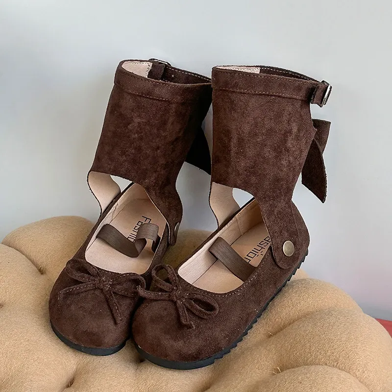 Fashionable Spring Autumn Children's Leather Boots for Girls, Two-in-One Toddler Flat Shoes, Trendy Retro Style Kids Boots, Hot Sale New Arrival thumbnail 5