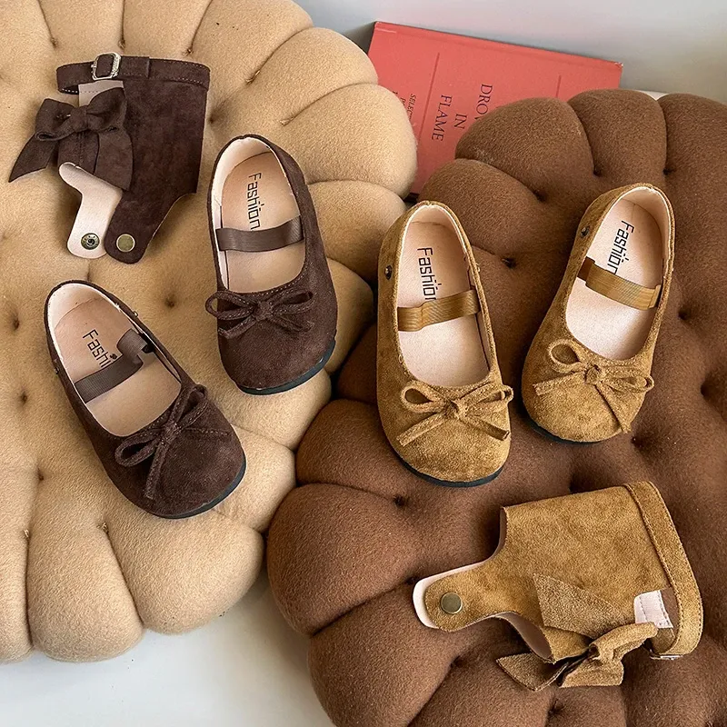 Fashionable Spring Autumn Children's Leather Boots for Girls, Two-in-One Toddler Flat Shoes, Trendy Retro Style Kids Boots, Hot Sale New Arrival showcase 2