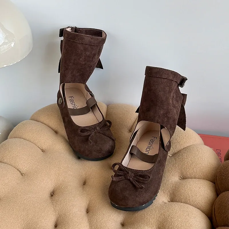 Fashionable Spring Autumn Children's Leather Boots for Girls, Two-in-One Toddler Flat Shoes, Trendy Retro Style Kids Boots, Hot Sale New Arrival showcase 6