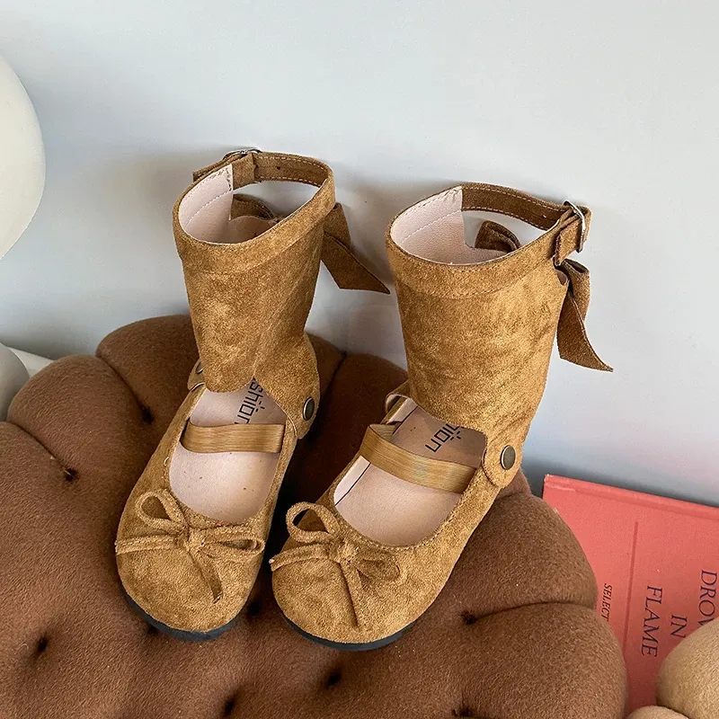 Fashionable Spring Autumn Children's Leather Boots for Girls, Two-in-One Toddler Flat Shoes, Trendy Retro Style Kids Boots, Hot Sale New Arrival showcase 11