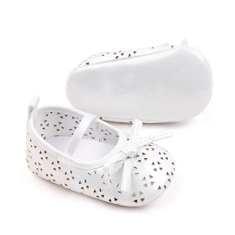 Baby Girls Princess Shoes Cute Bowknot PU First Walker Soft Sole Toddler Crib Shoes for Spring Autumn showcase 19