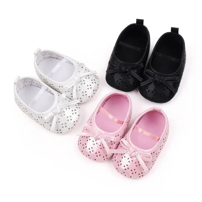 Baby Girls Princess Shoes Cute Bowknot PU First Walker Soft Sole Toddler Crib Shoes for Spring Autumn thumbnail 2