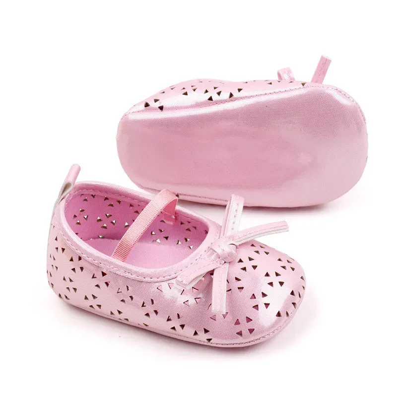 Baby Girls Princess Shoes Cute Bowknot PU First Walker Soft Sole Toddler Crib Shoes for Spring Autumn showcase 7