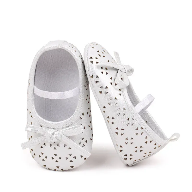 Baby Girls Princess Shoes Cute Bowknot PU First Walker Soft Sole Toddler Crib Shoes for Spring Autumn showcase 17