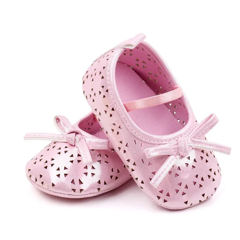Baby Girls Princess Shoes Cute Bowknot PU First Walker Soft Sole Toddler Crib Shoes for Spring Autumn showcase 6