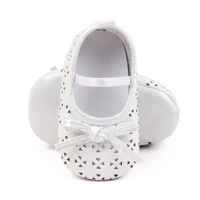 Baby Girls Princess Shoes Cute Bowknot PU First Walker Soft Sole Toddler Crib Shoes for Spring Autumn showcase 18