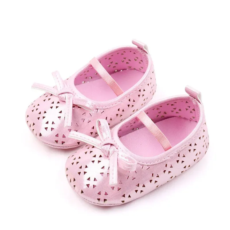 Baby Girls Princess Shoes Cute Bowknot PU First Walker Soft Sole Toddler Crib Shoes for Spring Autumn