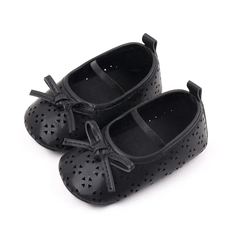 Baby Girls Princess Shoes Cute Bowknot PU First Walker Soft Sole Toddler Crib Shoes for Spring Autumn showcase 12