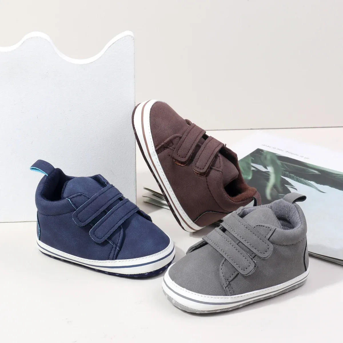 2025 Autumn Baby Boys First Walking Shoes - Soft TPR Sole, Non-Slip Indoor Outdoor Toddler Sneakers for 0-18 Months, Fashionable Design thumbnail 2