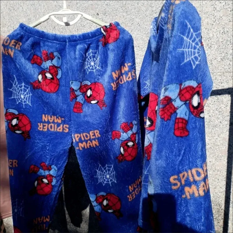 Spiderman Flannel Pajama Set for Kids - Winter Warm Sleepwear for Boys & Girls, Toddler Plush Loungewear, Casual Homewear thumbnail 2
