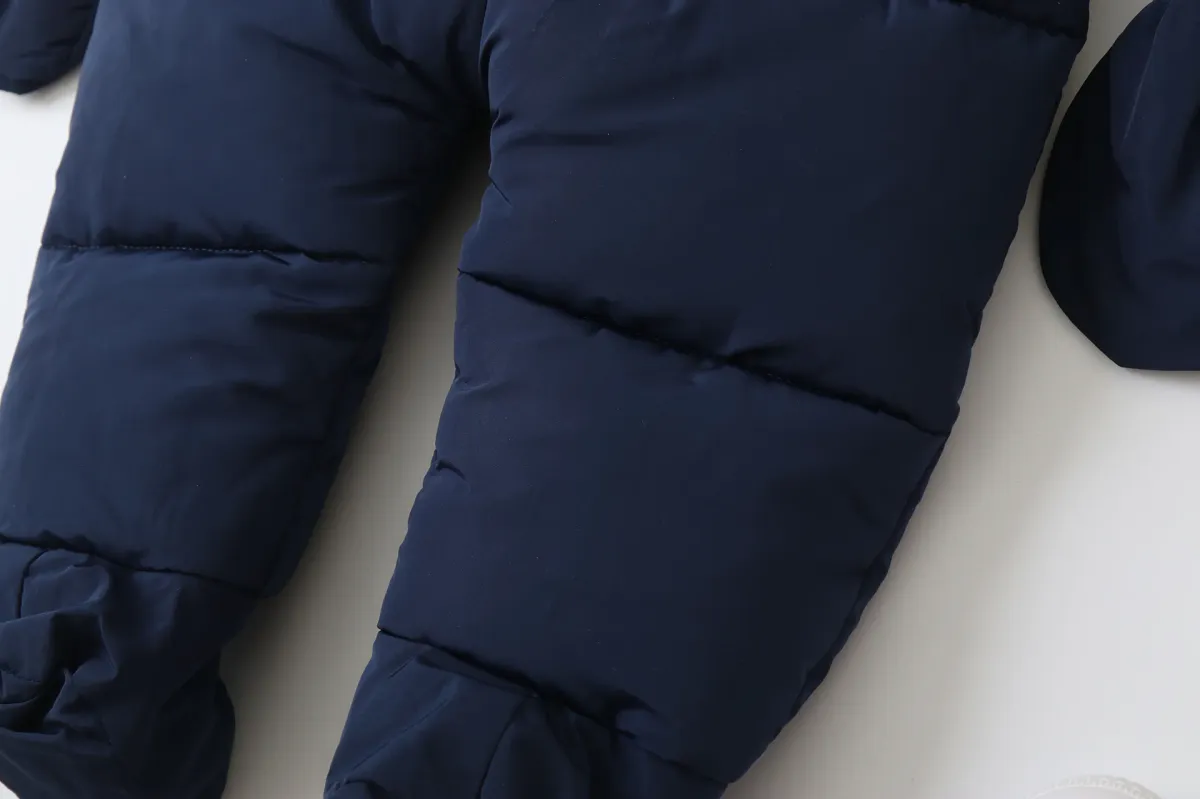 2024 Warm Winter Baby Rompers Thick Fleece Hooded Jumpsuit for Newborn Boys & Girls, Infant Toddler Overalls with Removable Foot Covers showcase 39