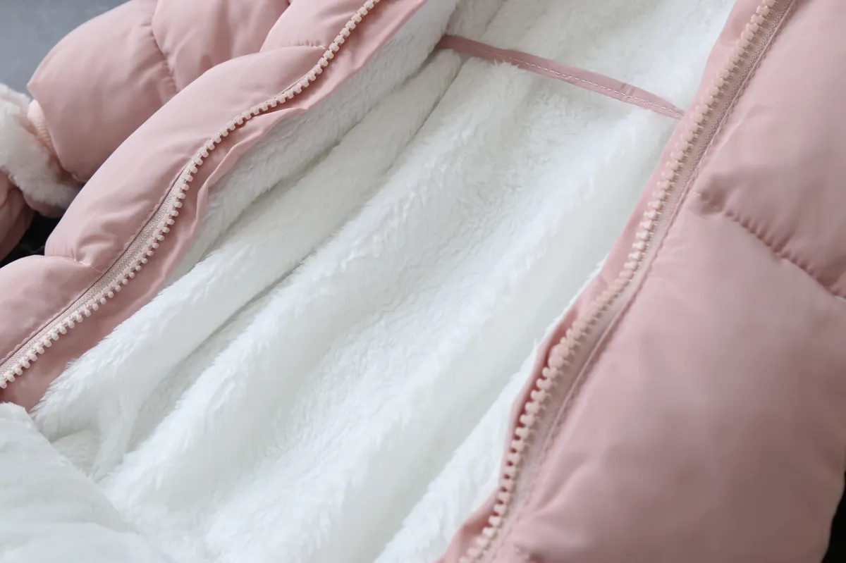 2024 Warm Winter Baby Rompers Thick Fleece Hooded Jumpsuit for Newborn Boys & Girls, Infant Toddler Overalls with Removable Foot Covers showcase 8