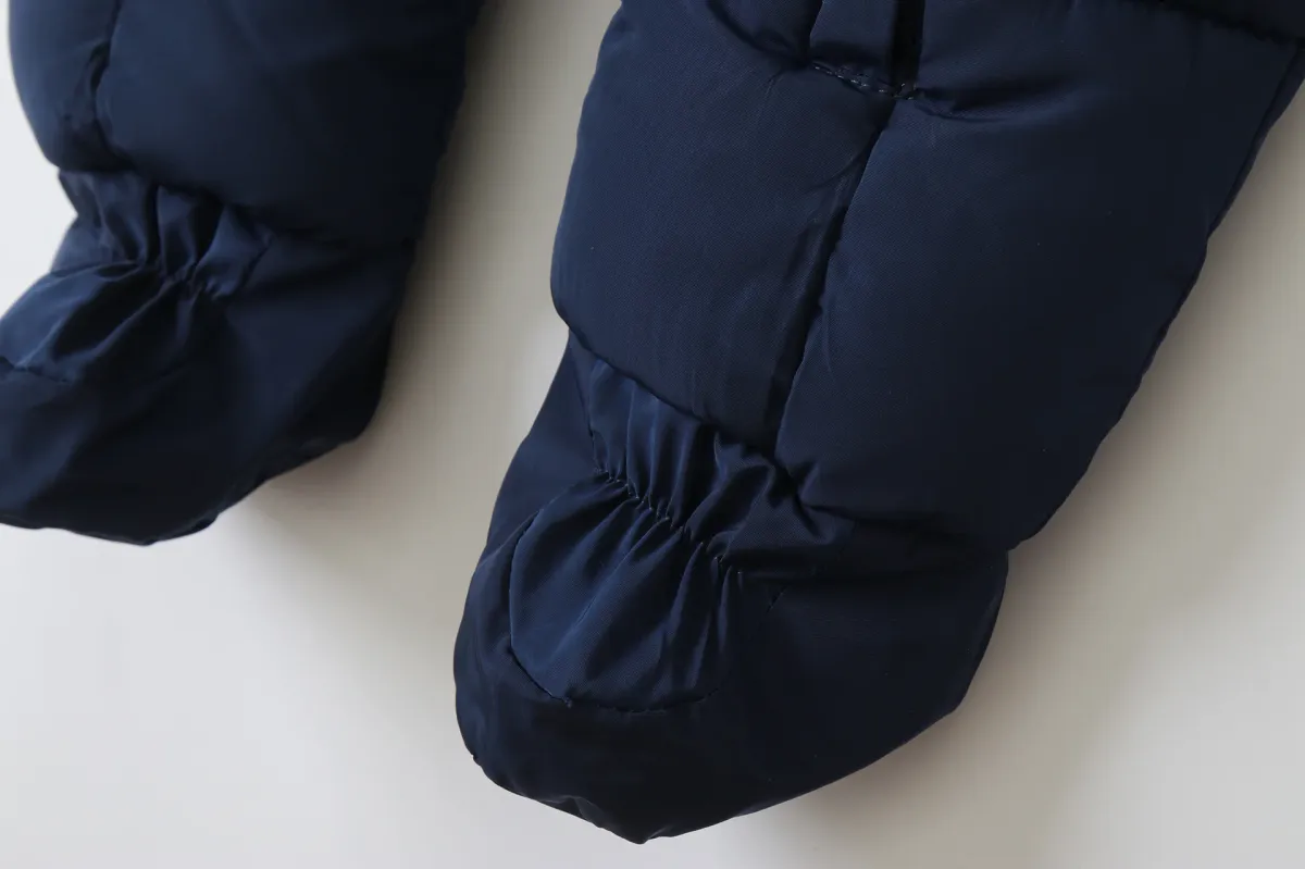 2024 Warm Winter Baby Rompers Thick Fleece Hooded Jumpsuit for Newborn Boys & Girls, Infant Toddler Overalls with Removable Foot Covers showcase 33