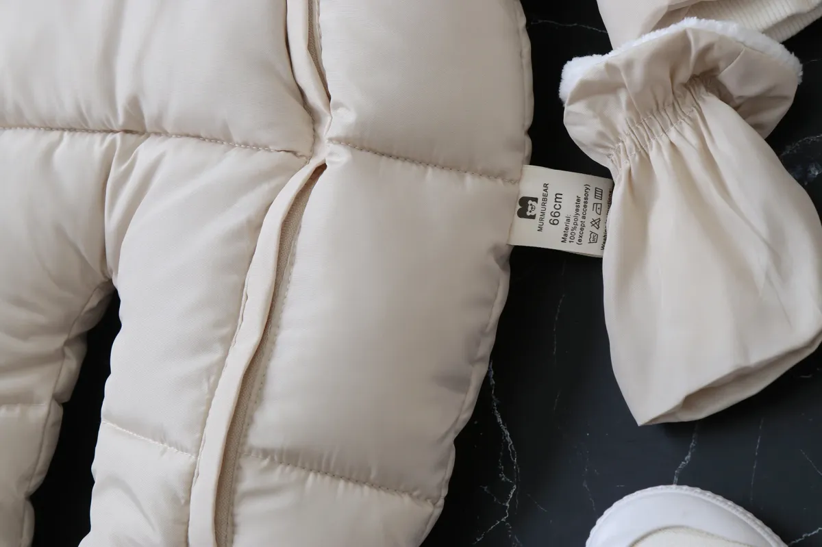 2024 Warm Winter Baby Rompers Thick Fleece Hooded Jumpsuit for Newborn Boys & Girls, Infant Toddler Overalls with Removable Foot Covers showcase 19