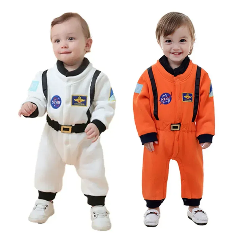 Cute Astronaut Cosplay Costume Romper for Baby Boys and Girls, Toddler Infant Space Suit Jumpsuit for Halloween, Birthday Parties, and Dress-Up Fun thumbnail 1