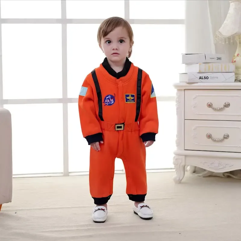 Cute Astronaut Cosplay Costume Romper for Baby Boys and Girls, Toddler Infant Space Suit Jumpsuit for Halloween, Birthday Parties, and Dress-Up Fun showcase 3