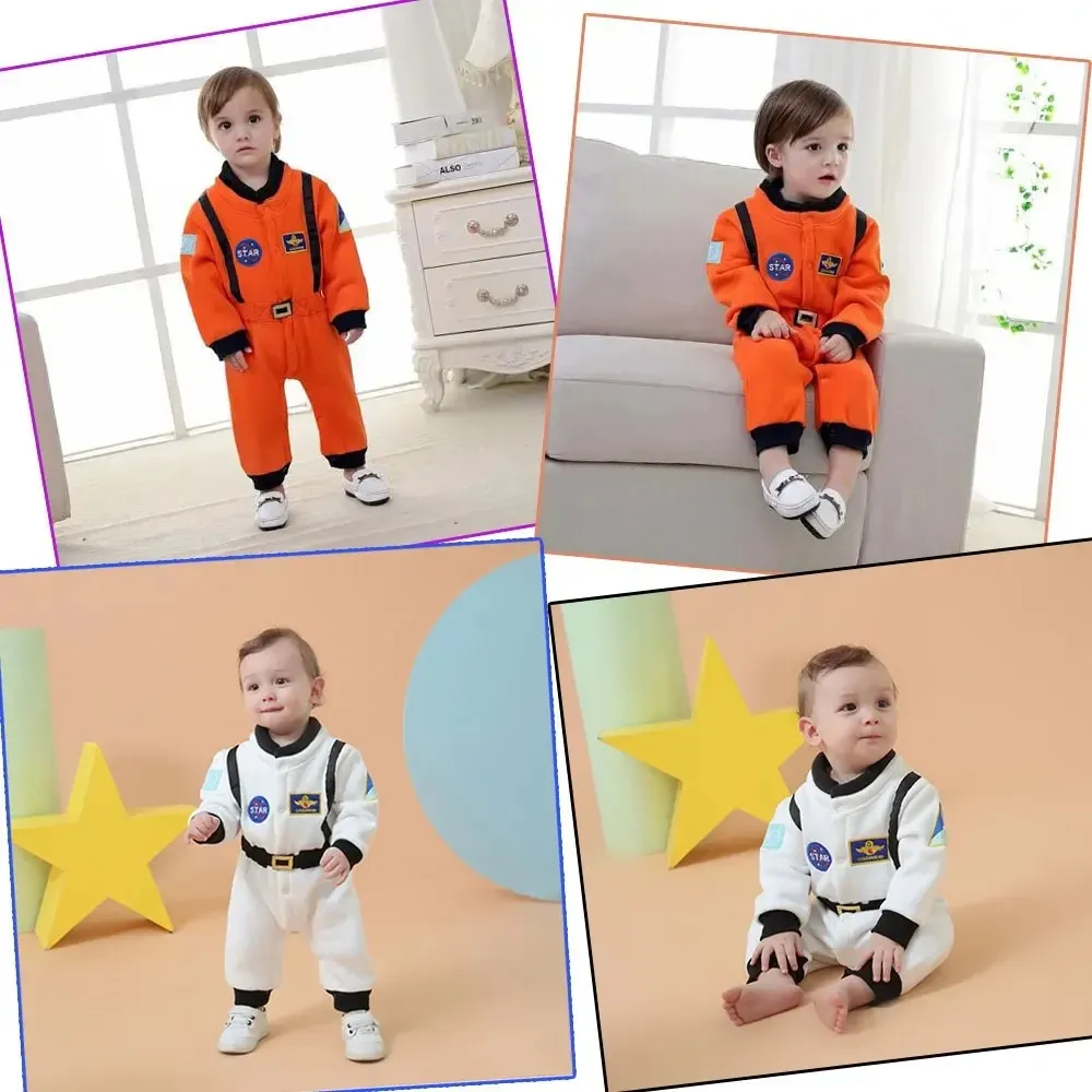 Cute Astronaut Cosplay Costume Romper for Baby Boys and Girls, Toddler Infant Space Suit Jumpsuit for Halloween, Birthday Parties, and Dress-Up Fun showcase 4