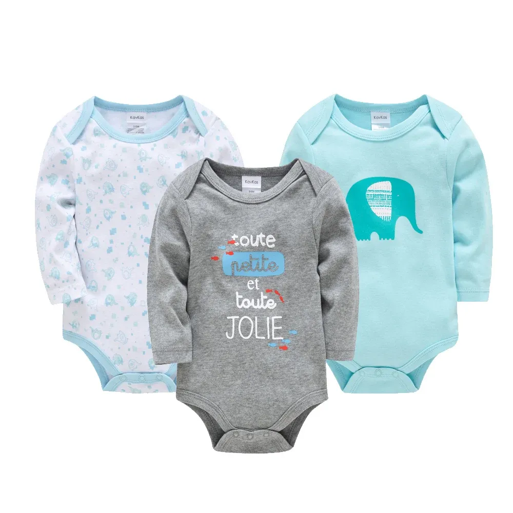 100% Cotton Newborn Baby Romper Set 3/6 Pcs Long Sleeve Bodysuit for Boys, Cute Infant Jumpsuit Gift, Sizes 0-24 Months showcase 5