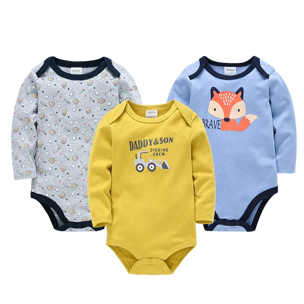 100% Cotton Newborn Baby Romper Set 3/6 Pcs Long Sleeve Bodysuit for Boys, Cute Infant Jumpsuit Gift, Sizes 0-24 Months thumbnail 5
