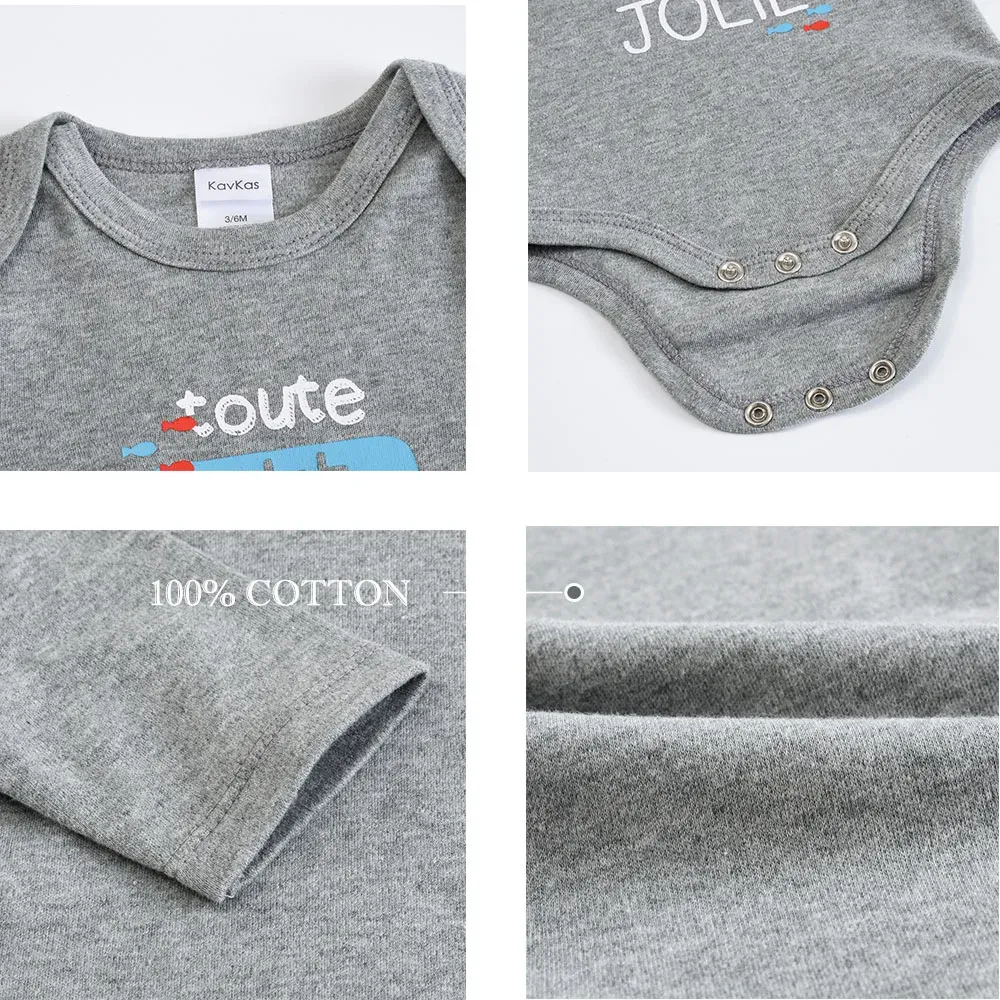 100% Cotton Newborn Baby Romper Set 3/6 Pcs Long Sleeve Bodysuit for Boys, Cute Infant Jumpsuit Gift, Sizes 0-24 Months thumbnail 2
