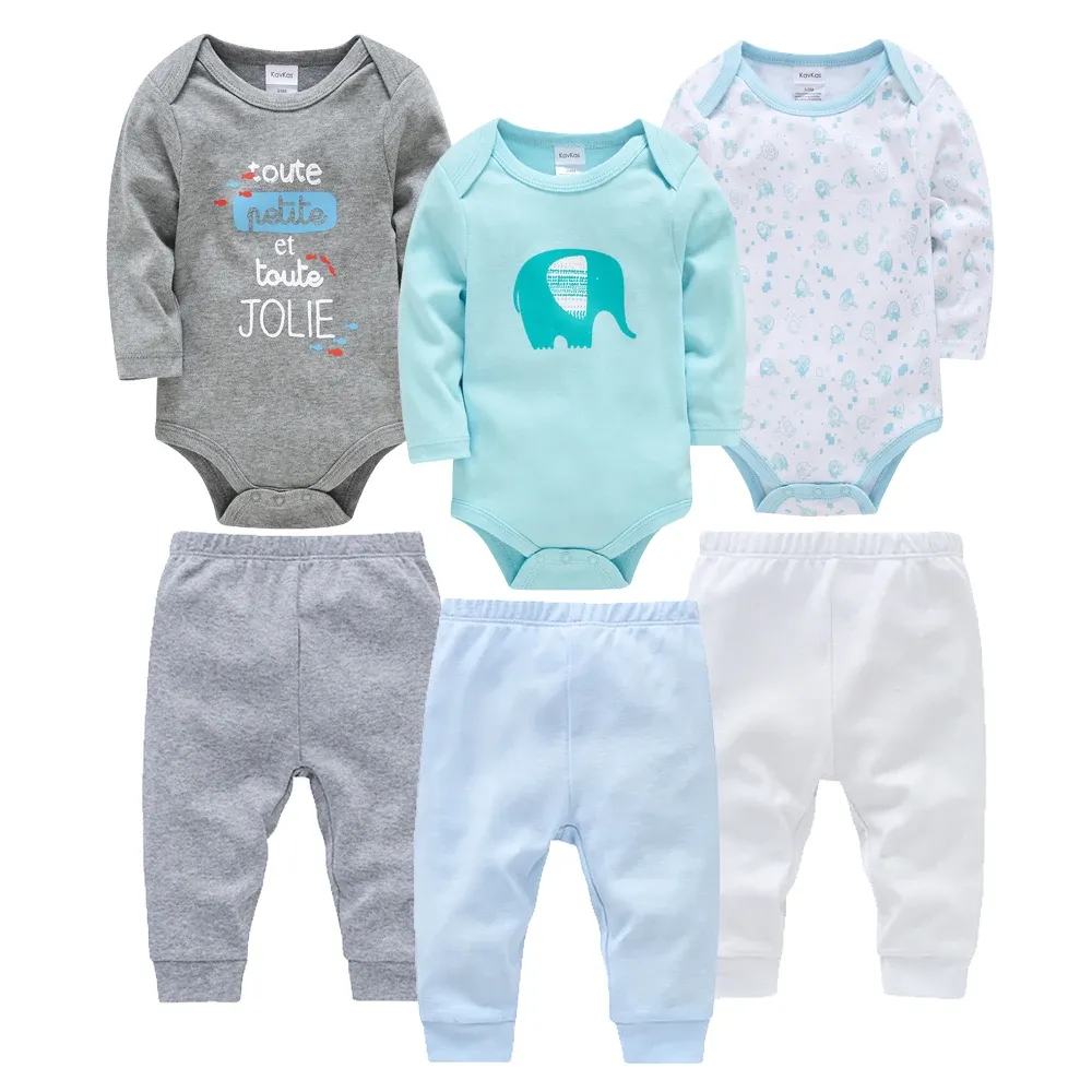 100% Cotton Newborn Baby Romper Set 3/6 Pcs Long Sleeve Bodysuit for Boys, Cute Infant Jumpsuit Gift, Sizes 0-24 Months thumbnail 6
