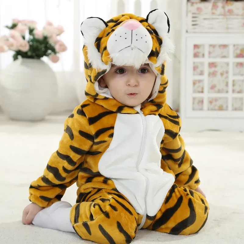 Umorden Baby Toddler Animal Romper Costume - Dalmatian Dog, Lion, Tiger, Dinosaur Kigurumi for Halloween, Purim, Parties - Soft Flannel Jumpsuit for Boys & Girls thumbnail 6