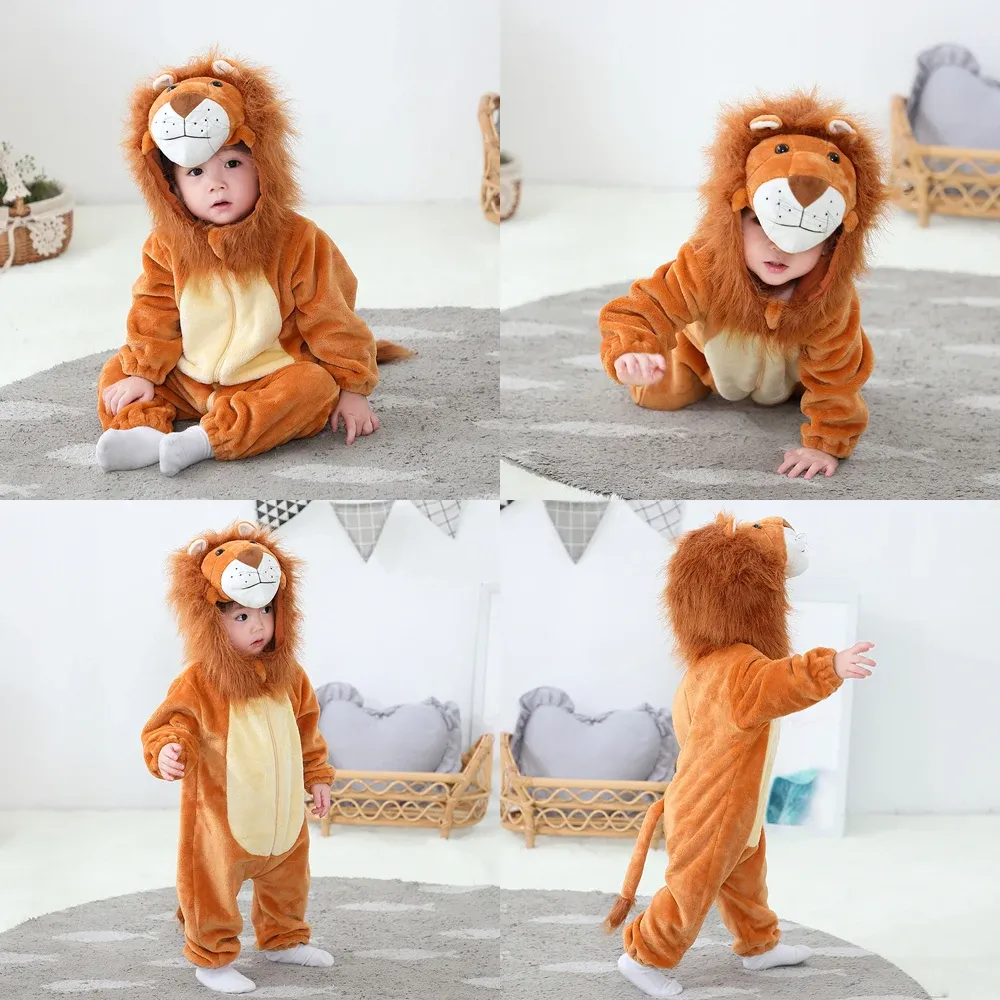 Umorden Baby Toddler Animal Romper Costume - Dalmatian Dog, Lion, Tiger, Dinosaur Kigurumi for Halloween, Purim, Parties - Soft Flannel Jumpsuit for Boys & Girls showcase 10