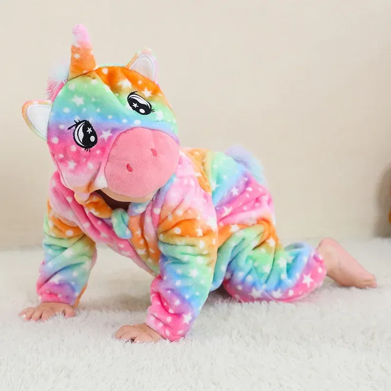 Toddler Infant Dinosaur Costume Flannel Hooded Romper - Soft Animal Onesies for Halloween, Cosplay, Parties - Cozy & Breathable Baby Outfit Gift thumbnail 6