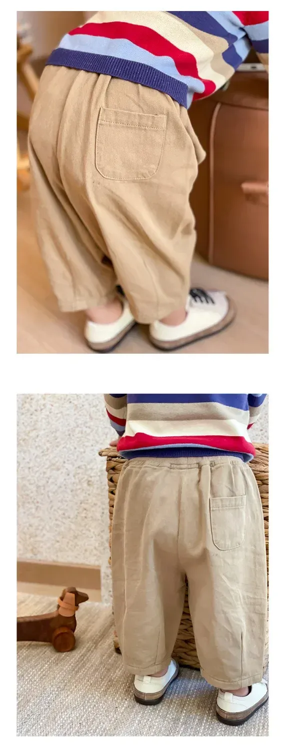 Kids Casual Ankle Length Trousers for Boys & Girls - Solid Color Loose Fit Cotton Pants for Toddlers, Summer/Spring Fashion showcase 4