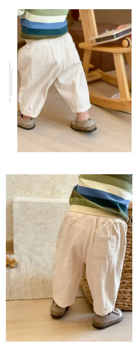 Kids Casual Ankle Length Trousers for Boys & Girls - Solid Color Loose Fit Cotton Pants for Toddlers, Summer/Spring Fashion showcase 1