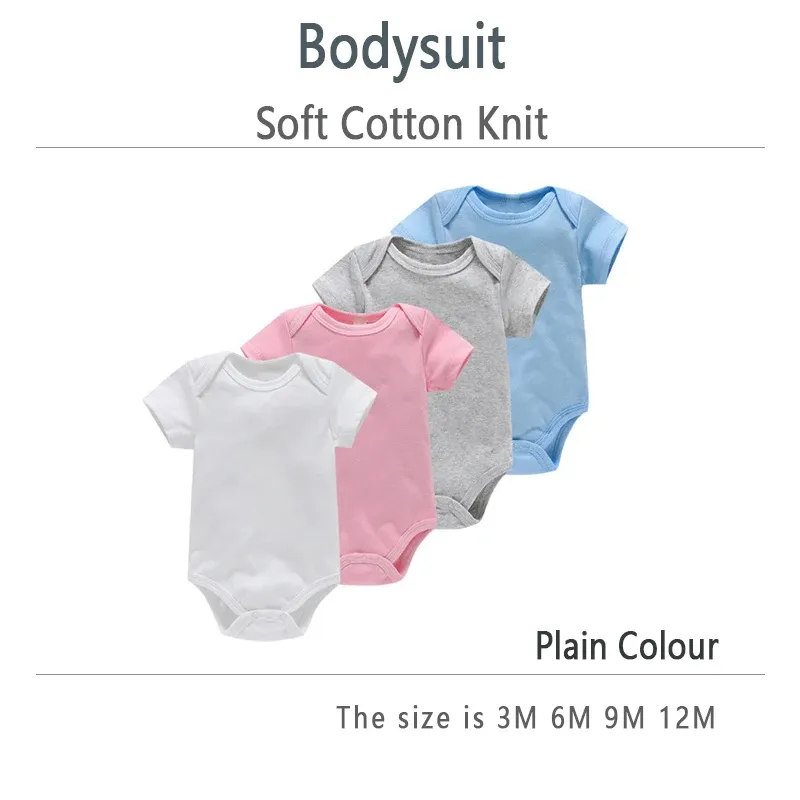 3-Pack Newborn Baby Bodysuits Summer Short Sleeve Rompers - Soft 100% Cotton Jumpsuits for Boys & Girls showcase 3