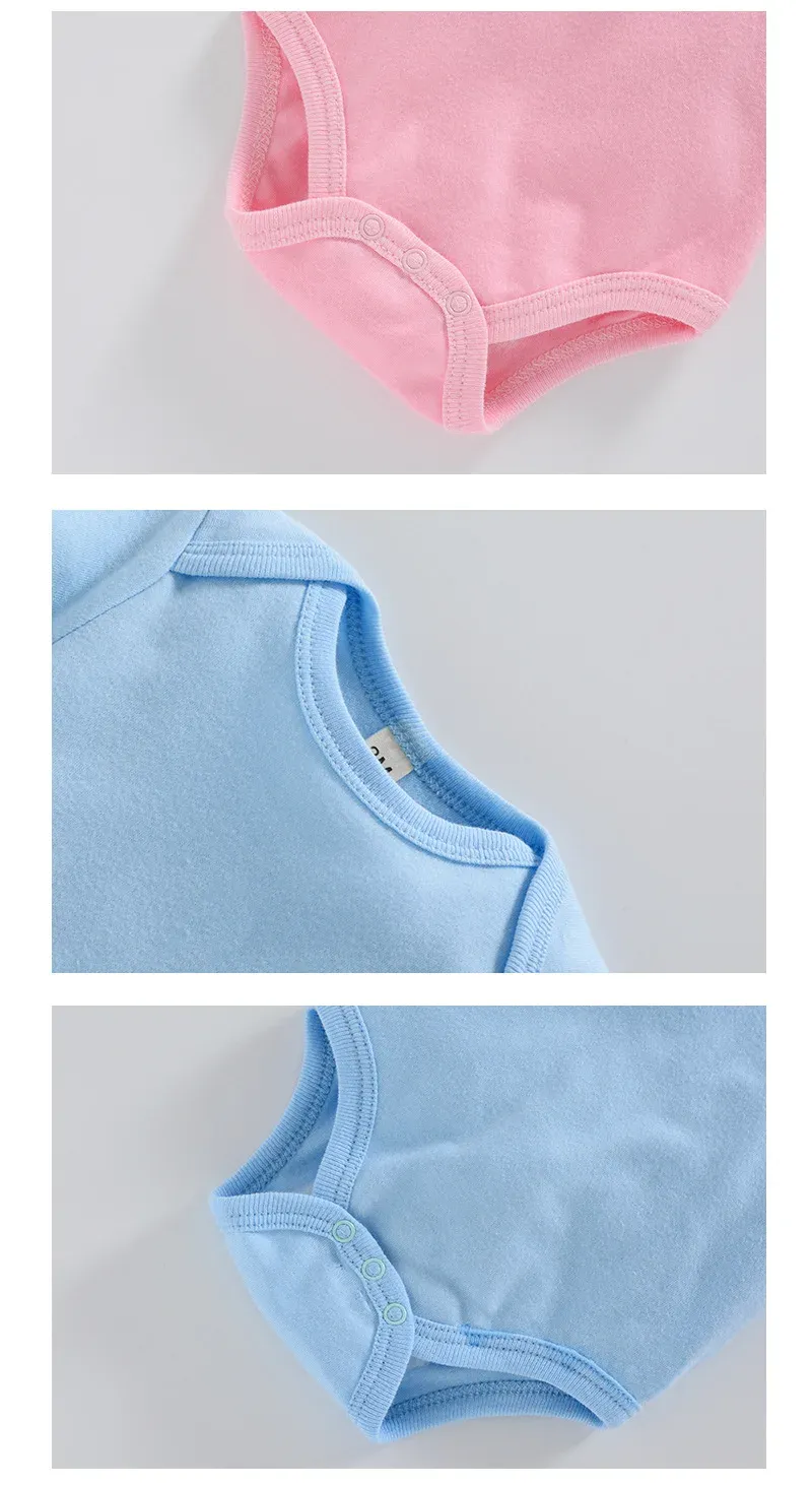 3-Pack Newborn Baby Bodysuits Summer Short Sleeve Rompers - Soft 100% Cotton Jumpsuits for Boys & Girls showcase 18