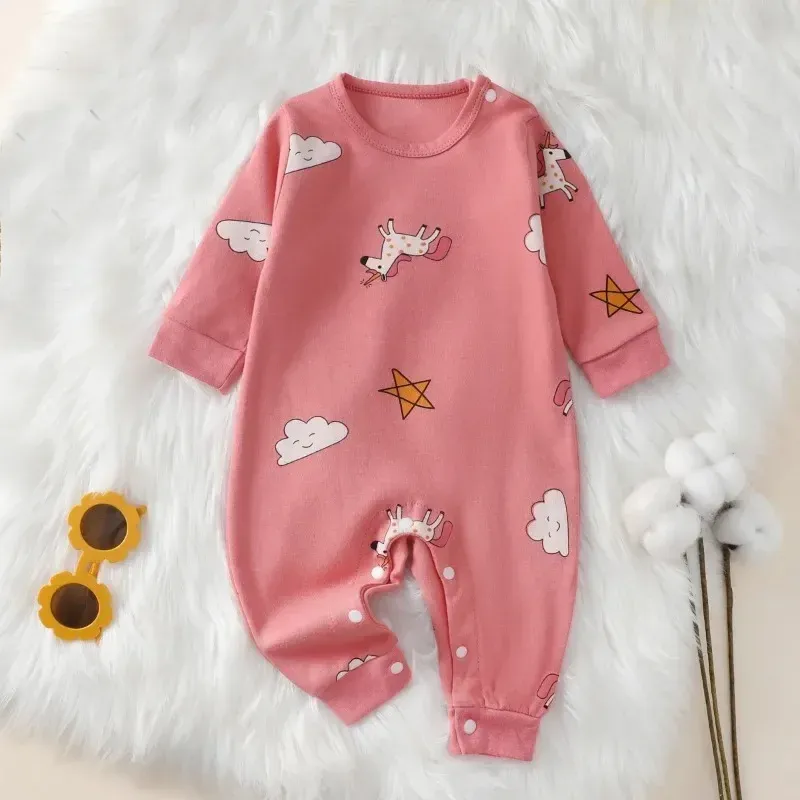 Newborn Baby Romper Autumn Spring 100% Cotton Long Sleeve Cute Infant Clothes for Girls and Boys 0-18 Months Soft Breathable thumbnail 2