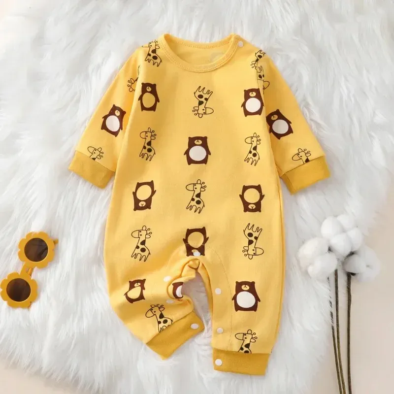 Newborn Baby Romper Autumn Spring 100% Cotton Long Sleeve Cute Infant Clothes for Girls and Boys 0-18 Months Soft Breathable thumbnail 4