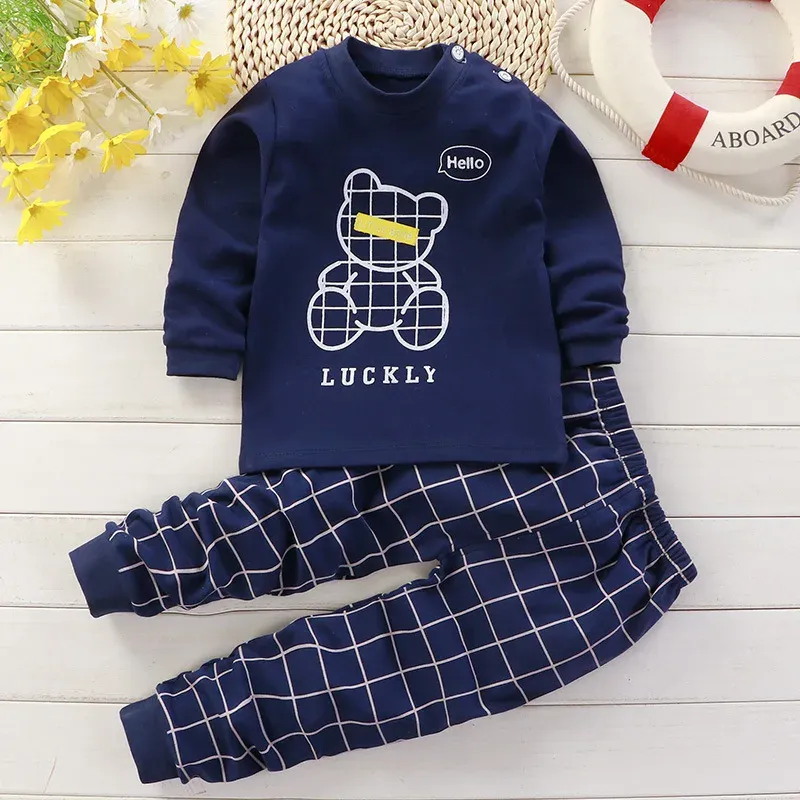 Winter Spring Baby Girl Pajama Set Cotton Cartoon Casual Sleepwear 0-5 Years, Newborn Toddler Loungewear 2-Piece Outfit showcase 6