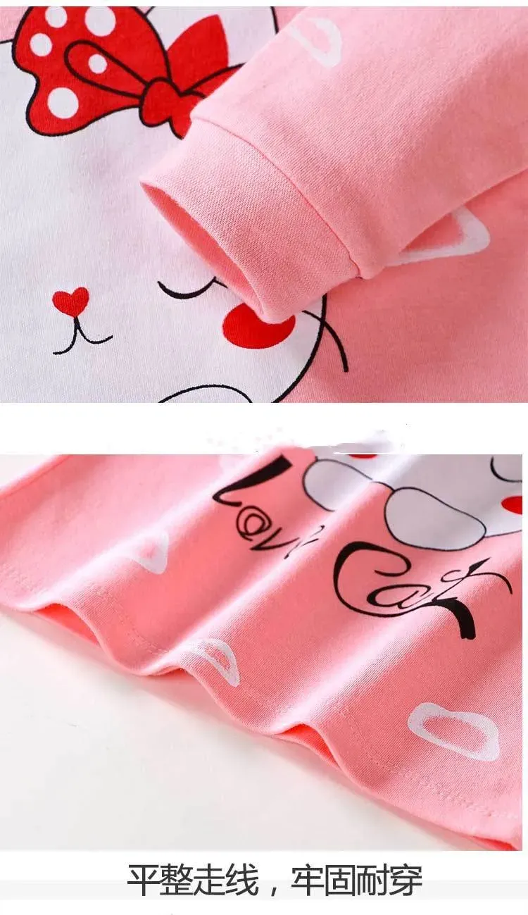 Winter Spring Baby Girl Pajama Set Cotton Cartoon Casual Sleepwear 0-5 Years, Newborn Toddler Loungewear 2-Piece Outfit showcase 8