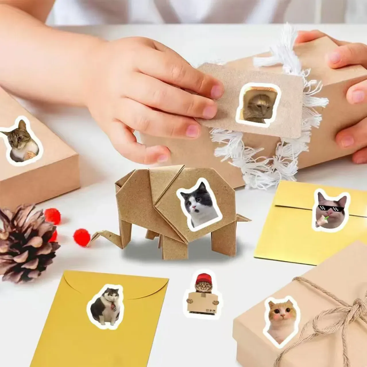 500pcs Cute Cat Graffiti Stickers for Notebooks, Water Bottles, Luggage, Phone Cases - Fun DIY Decoration for Kids and Adults thumbnail 4
