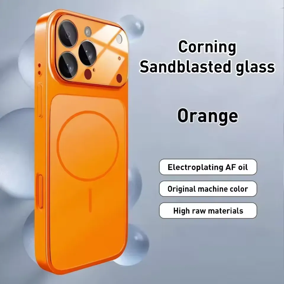 Original AG Frosted Glass Magsafe Case for iPhone 17 16 15 14 Plus 13 Pro Max - Magnetic Wireless Charging Armor Cover thumbnail 4