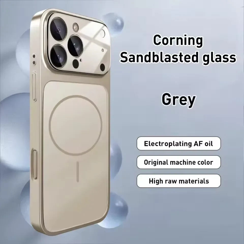Original AG Frosted Glass Magsafe Case for iPhone 17 16 15 14 Plus 13 Pro Max - Magnetic Wireless Charging Armor Cover thumbnail 3