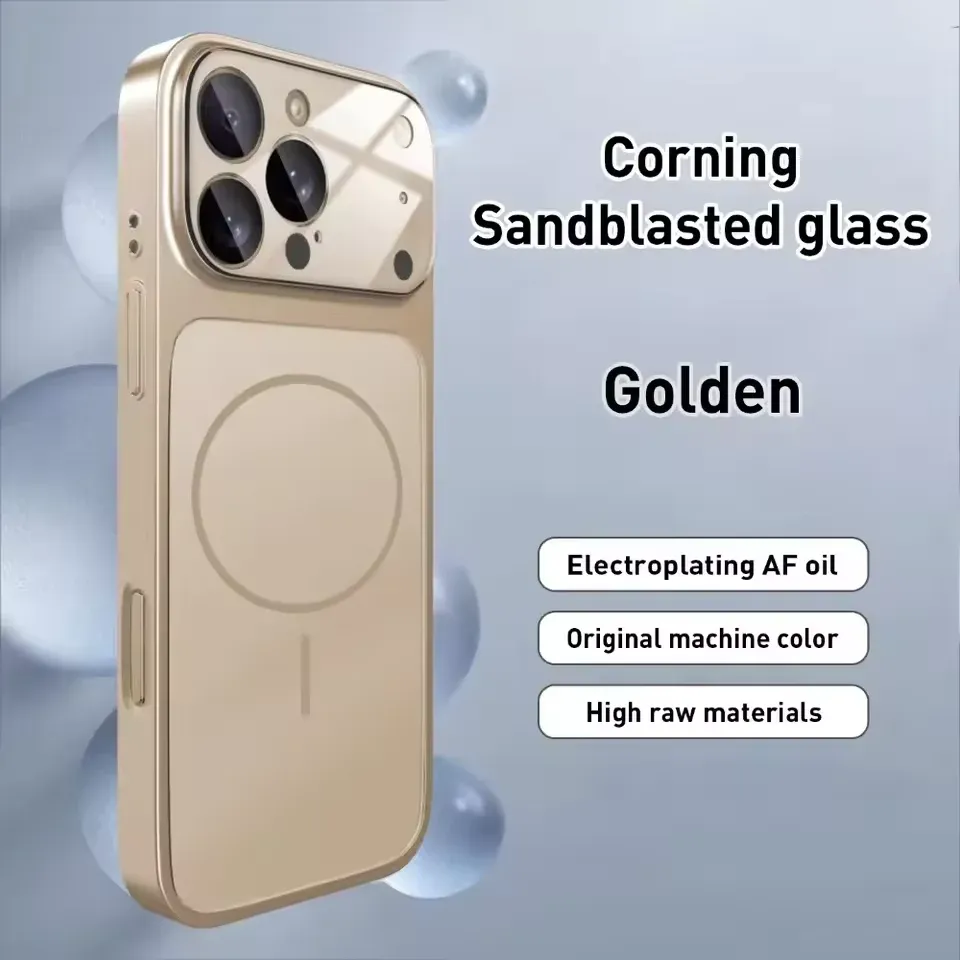 Original AG Frosted Glass Magsafe Case for iPhone 17 16 15 14 Plus 13 Pro Max - Magnetic Wireless Charging Armor Cover showcase 11