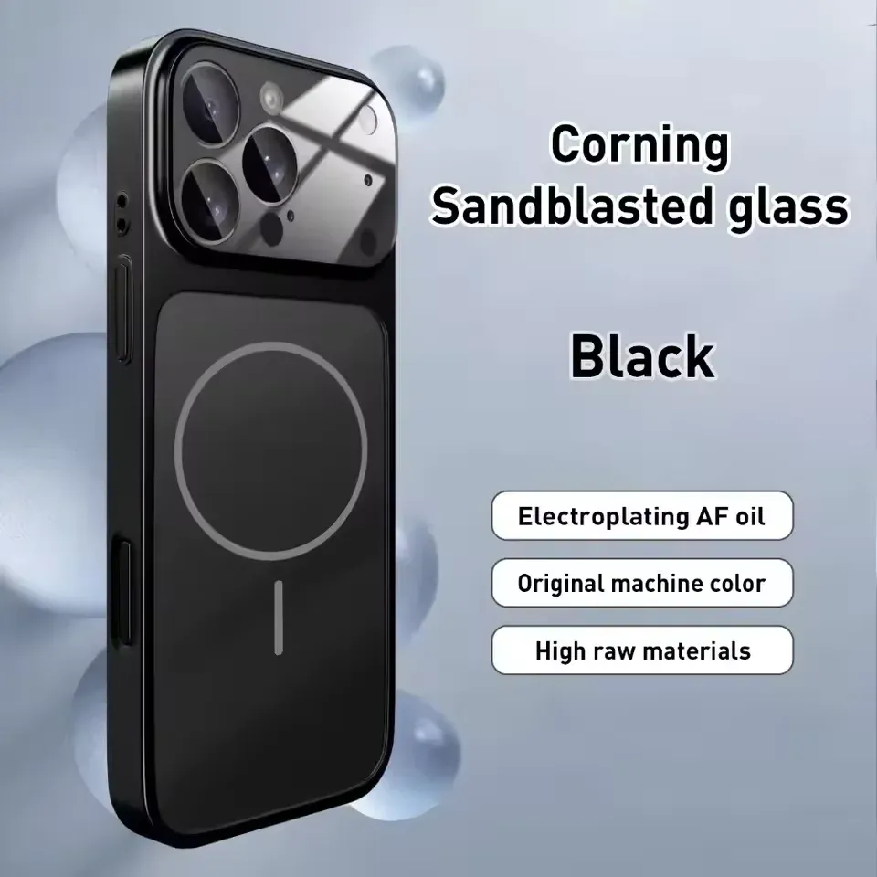 Original AG Frosted Glass Magsafe Case for iPhone 17 16 15 14 Plus 13 Pro Max - Magnetic Wireless Charging Armor Cover showcase 9