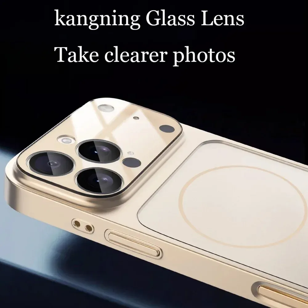 Original AG Frosted Glass Magsafe Case for iPhone 17 16 15 14 Plus 13 Pro Max - Magnetic Wireless Charging Armor Cover showcase 3